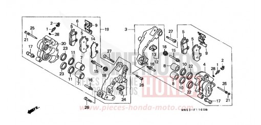 ETRIER DE FREIN AVANT GL1500K de 1989